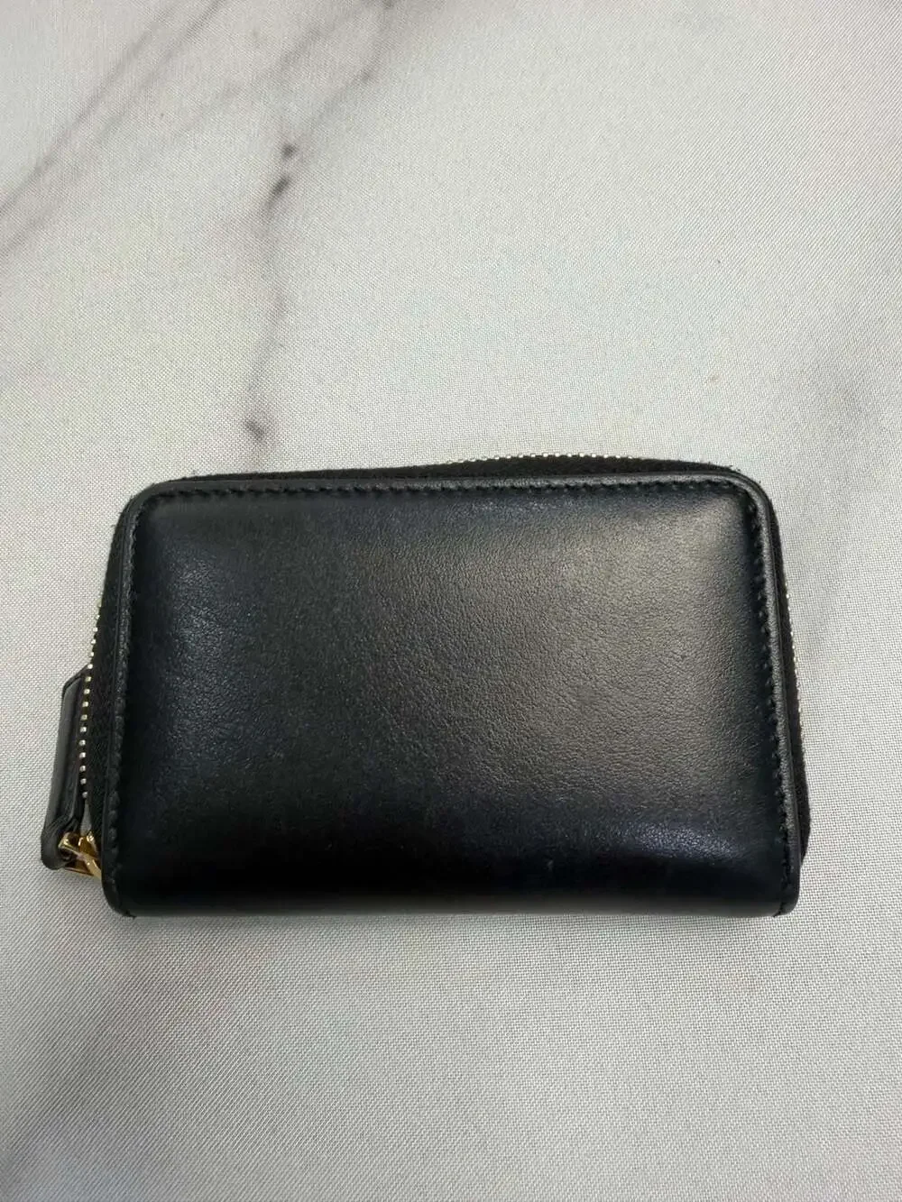 Gucci Logo Print Black Leather Zip-Around Coin Case Card Wallet 547597 - Picture 2 of 8